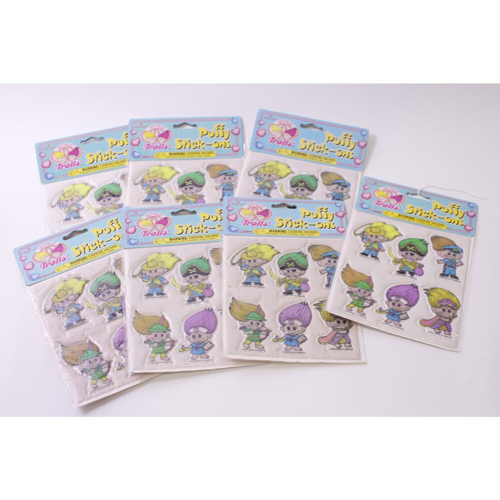 Sweetheart Trolls, Sticker Sheets, Puffy, Stick-ons, 1992, Craft ~ 251222-WH 858